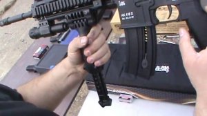 Umarex H&K 416 D145RS .22 LR with NcStar red or green laser & Barska forward grip-bipod.mpg