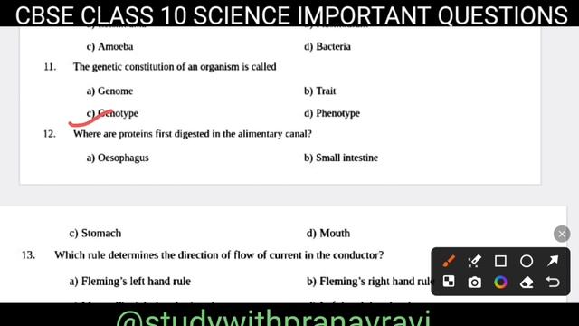 CBSE CLASS 10 SCIENCE l 2024 l important questions #cbse_class_10th @Studywithpranavravi