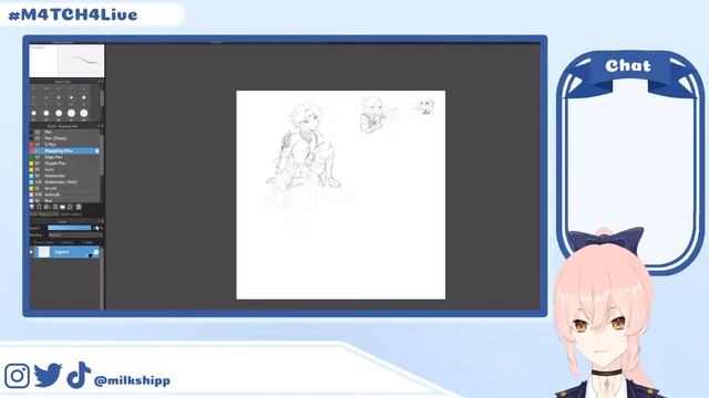 【NEW MODEL REVEAL + DRAWING】Drawing genshin impact characters because albedo's back! ❄ #M4TCH4Live смотреть онлайн