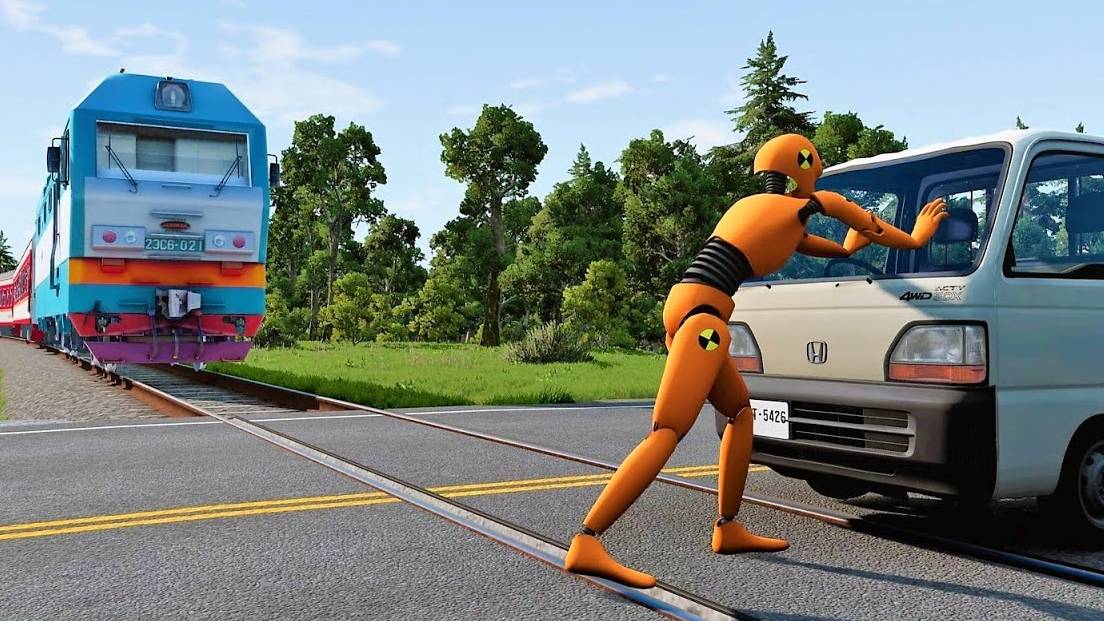 Неудачный день 😱 Железнодорожная авария |BeamNG.Drive|Бемиджи драйв смотреть онлайн