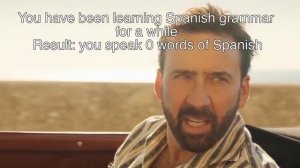 Nicolas Cage and Pedro Pascal in a Car Meme Spanish classes