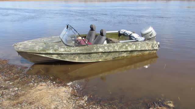 Казанка 5м3 с лодочным мотором Хонда 30. смотреть онлайн