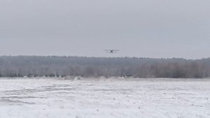 Приземление Ан-2при низкой облачности