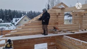 Дом из бруса. Как правильно подрезать франтон.