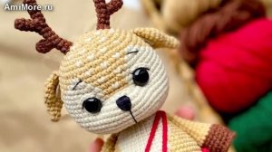 Амигуруми: схема Новогодний олень | Игрушки вязаные крючком
