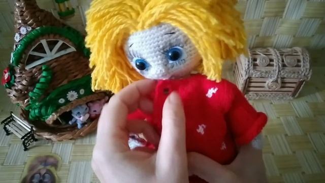 МК домовёночка..часть 2..рубашечка,лаптики,штанишки,мешок... смотреть онлайн