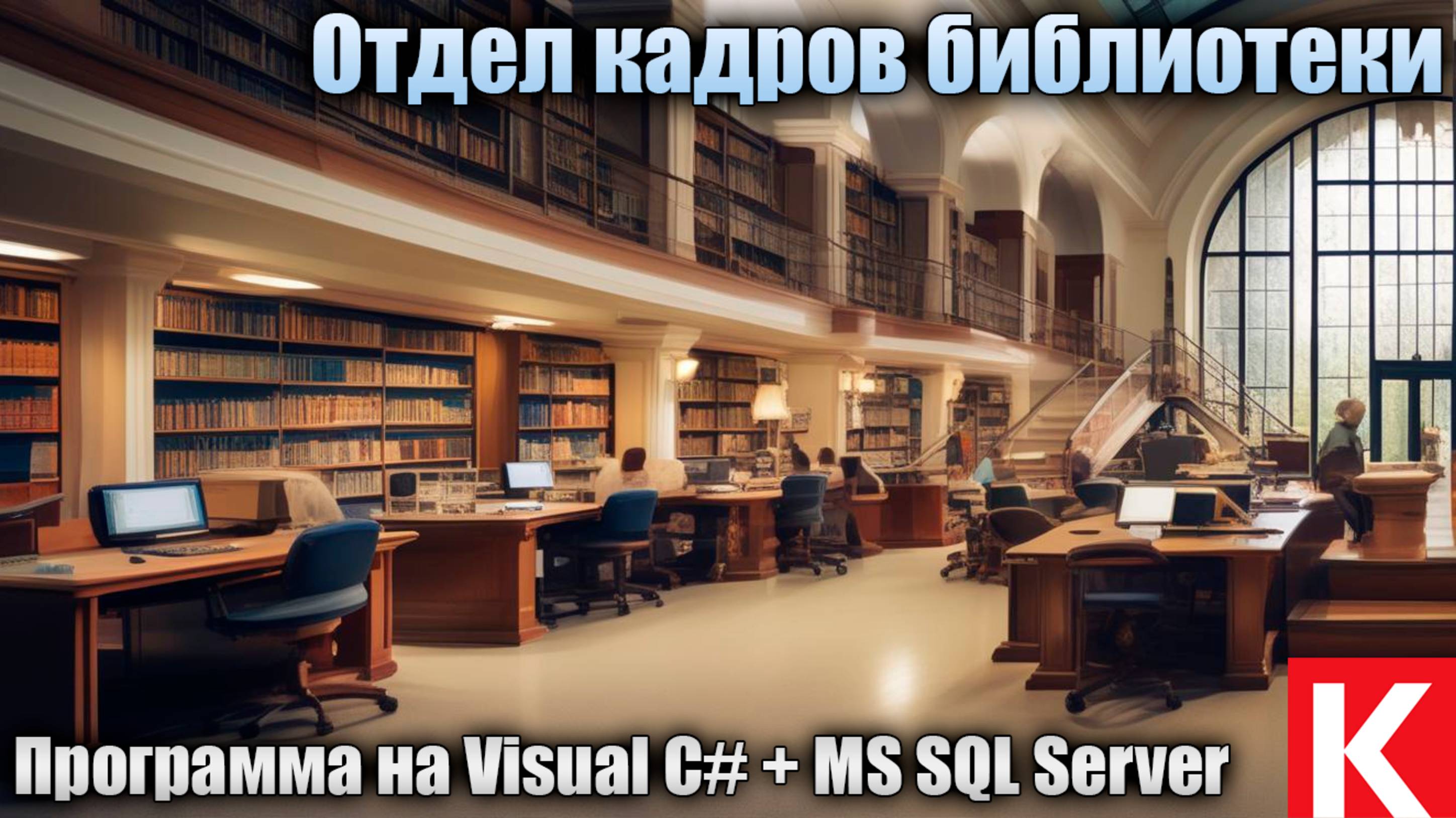 Отдел кадров библиотеки. Программа на  Visual C# + база данных MS SQL Server. Курсовая работа