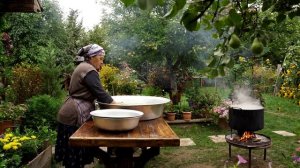 Kənd Həyatı.The Old Way to Store Green Beans Заготовка зелёных бобов по-старинке