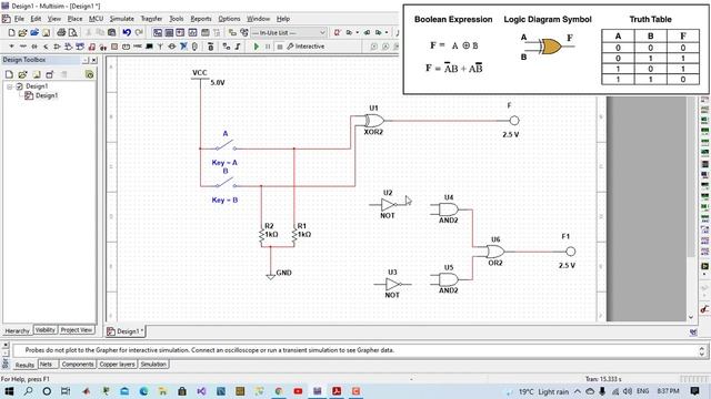 EXP-2 Simulating XOR & XNOR Logic gates using NI Multisim software