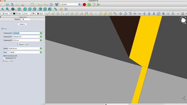 FreeCad, Кормовая переборка штурманской рубки из трех частей