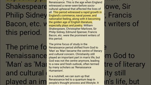 Renaissance| English literature notes смотреть онлайн