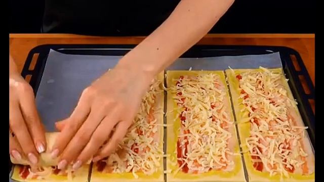 Лучший рецепт закуски из слоеного теста