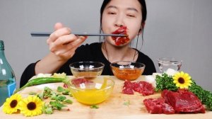 어렵게 구한 제비추리 육회 리얼사운드 먹방 ASMR RAW BEEF STEAK TARTARE(YUKHOE) MUKBANG EATING SOUNDS NO TALKING | NAJI