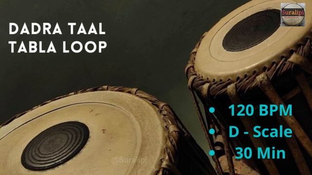 Dadra Taal Tabla Loop D 120 BPM | Tabla loops Dadra D 120 for 30 Min