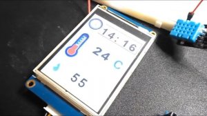 Weather Station with Nextion Display, DS1307 RTC, DHT11 and Visuino