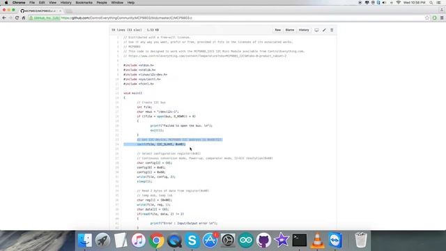 BeagleBone Black MCP9803 Temperature Sensor 'C' code Tutorial