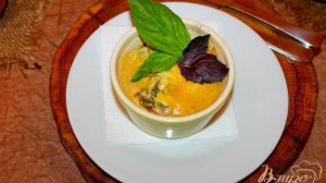 Куриные сердечки запеченные с грибами и укропом