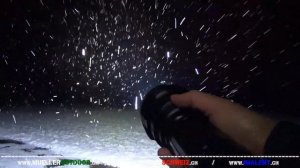 Imalent DX80 flashlight - beamshots throught the snow - 32000 lumens