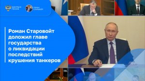 Роман Старовойт доложил главе государства о ликвидации последствий крушения танкеров