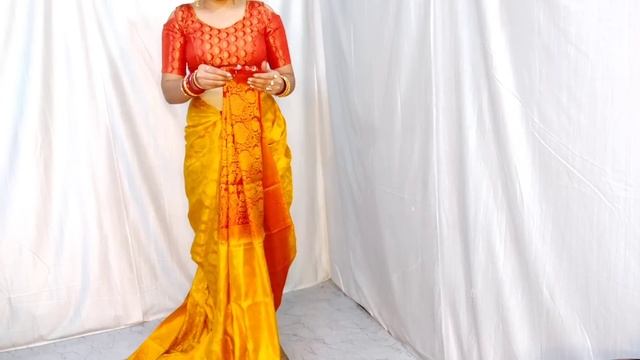 NORMAL LENGTH OF SAREE DRAPING IN CLASSICAL DANCE COSTUME|BHARATNATYAM DANCE COSTUME DRAPE|HINDI смотреть онлайн