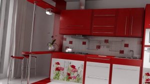 Маленькая красная кухня - идеи дизайна интерьера класса люкс