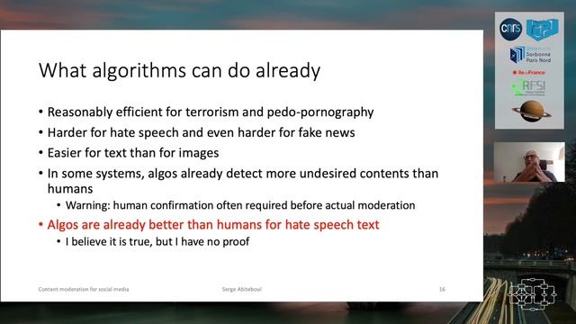 Serge Abiteboul — Content Moderation in Social Media and AI (Keynote from Petri Nets 2021)