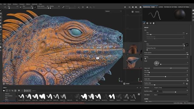 6. Iguana Skin Texturing - Adding Details Using Costume Tileable Textures