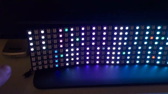 Arduino WS2812B 32x8 RGB LED flexible matrix test