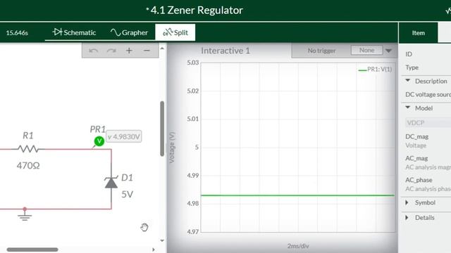 Zener Diode Regulation with Variable Input voltage ( Multisim) смотреть онлайн