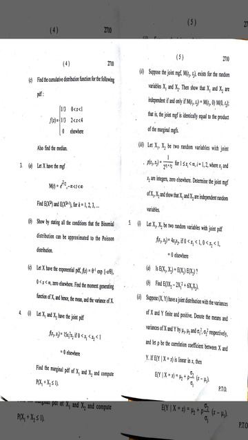 Dse bsc maths probability and statistics previous year question paper 2019 delhi university