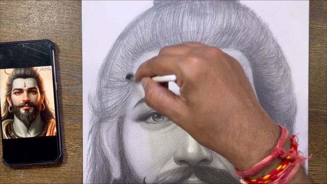 Shading kaise karte hai 😇 | Drawing Beard | two lines mthd | Drawing Lord Shiva