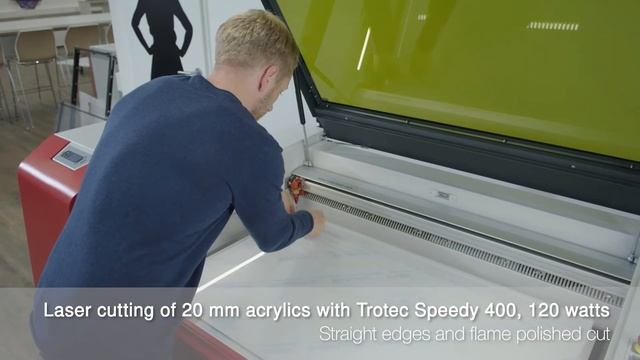 Speedy 400 application: Laser cutting 20MM acrylic