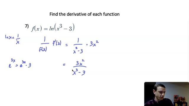 Derivative of f(x) =ln(x^3-3) смотреть онлайн
