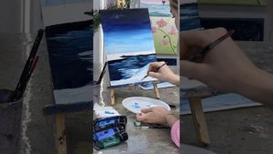 Урок 4.Рисуем снежный пейзаж акрилом.Преподаватель Дарья Пученкина.