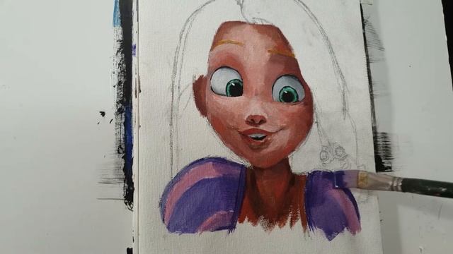 🎨"Rapunzel" Acrylic Painting #115 смотреть онлайн