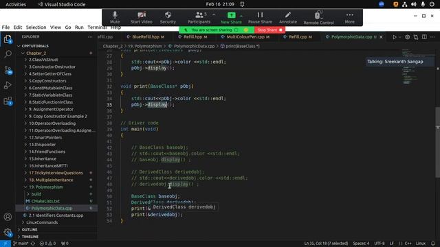 20 polymorphism in C++