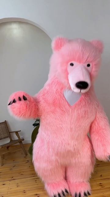 Костюм розового МИШКИ ! Ростовой медведь ! Аэрокостюм