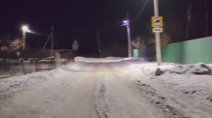 Прогулка по зимней деревне, деревенская зима, вечер