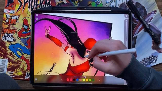 Elektra | Digital Coloring Tutorial | Marvel: Color Your Own смотреть онлайн