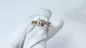 Золотое кольцо AQUAMARINE с танцующим бриллиантом 963649к