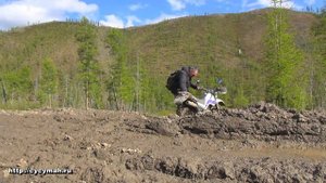 Колыма-эндуро. Во занесло.  Тут везде золото.  Yamaha Serow