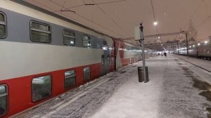 Отправление ЭП2К-400 с двухэтажным фирменным поездом №53/54 "Чувашия" Москва - Чебоксары!