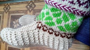 Сапожки спицами. Американская резинка.