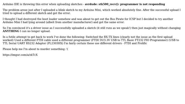 Arduino: avrdude: stk500_recv(): programmer is not responding (2 Solutions!!) смотреть онлайн