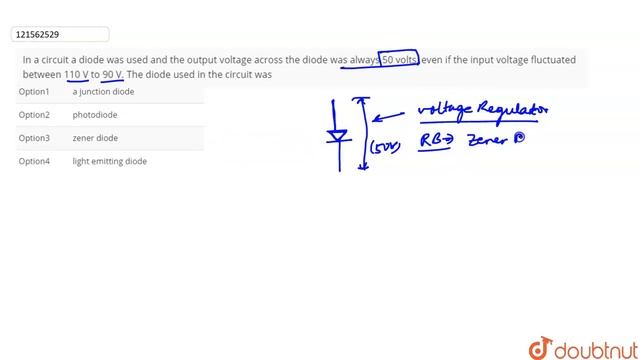In a circuit a diode was used and the output voltage across the diode was always смотреть онлайн