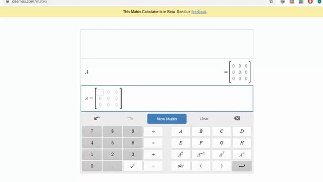 HOW TO Desmos Matric Calculator to use matrix inverses to find solutions to 3 x 3 equations 6 17 20