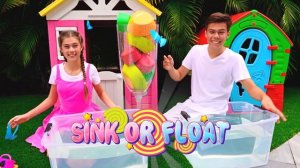 Стейси,  Артем и Миа  делают научн эксперемент  Тонет или Плывет