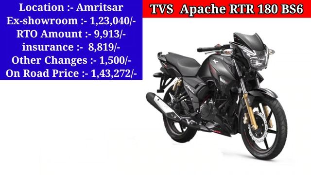 On Road Price TVS Apache RTR 180 Front Disc BS6 । Down Payment । AV Price । смотреть онлайн