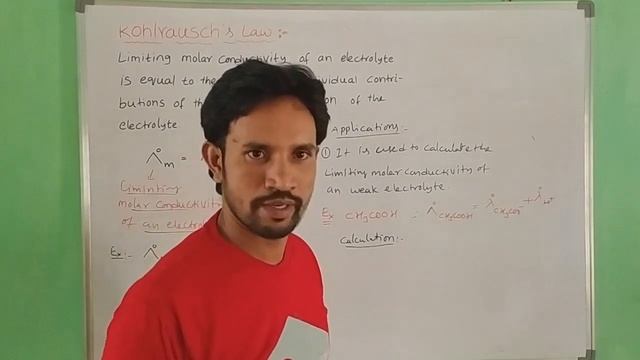 KOHLRAUSCH LAW / ELECTRO CHEMISTRY /SENIOR INTER CHEMISTRY