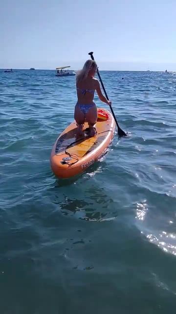 Исполнила свое желание 💙🌊 Заплыв на сапах в море